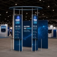 10ft Island Trade Show Booth with Circular Header