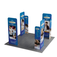 10ft Magnetic Modular Fabric Displays - L Shape Four Corner Kit