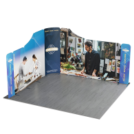 13ft Magnetic Modular Fabric Displays - Dynamic Curved L Shape