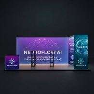 20ft Backlit Trade Show Display - LED Backwall Display with Dual Counters & Branding