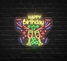 Birthday Cocktail Party Neon Sign