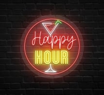 Happy Hour Bar Neon Sign