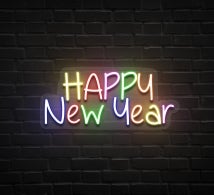 Happy New Year Colourful Neon Sign