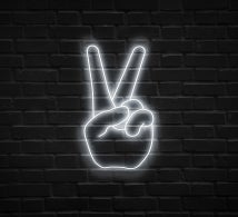 Peace Gesture Neon Sign
