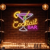 Cocktail Bar Glass Neon Sign