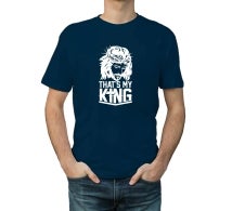 Men's Blue Printed T-Shirt - Crew Neck