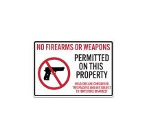 No Firearms, Weapons Decal (Non Reflective)