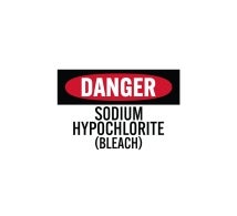 OSHA Danger Sodium Hypochlorite Decal (Non Reflective)