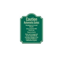 Automatic Gates, No Playing Aluminum Sign (HIP Reflective)