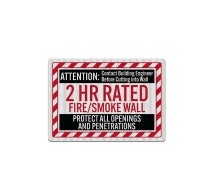 2 HR Rated Fire & Smoke Wall Decal (EGR Reflective)
