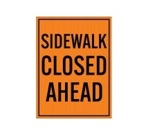 Sidewalk Closed Ahead Corflute Sign (Non Reflective)