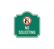No Soliciting With Symbol Aluminum Sign (Non Reflective)