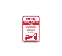 Permit Parking Only Aluminum Sign (Non Reflective)