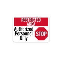 Stop Authorized Personnel Only Plastic Sign
