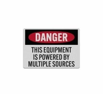 This Equipment Is Powered By Multiple Sources Decal (Reflective)