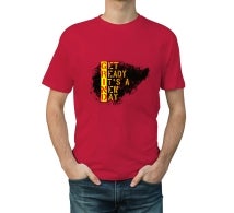 Men's Red Printed T-shirt - Crew Neck