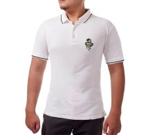 Men's White Polo Shirt - Printed