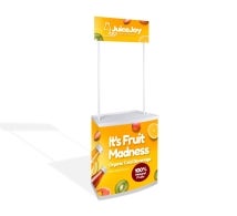 Promotional Counter with Header and Storage