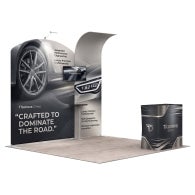 10ft Inline Trade Show Booth – Modular Display with Backwall, Counter & LED Package