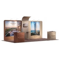 20ft Inline Trade Show Booth - Premium Backwall Display with Counters & Storage