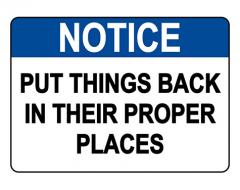 Housekeeping Signs | Custom Compliance Signs- BannerBuzz.com