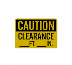 OSHA Clearance Aluminum Sign (Reflective)