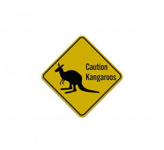 Caution Kangaroos Crossing Aluminum Sign (Reflective)