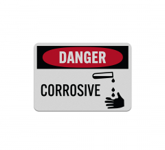 OSHA Corrosive hazard Aluminum Sign (Reflective)
