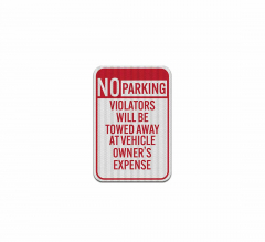 No Parking, Violators Towed Away Decal (EGR Reflective)