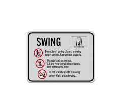 Swing Rules Aluminum Sign (Reflective)