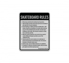 Nevada Skateboard Rules Aluminum Sign (Reflective)
