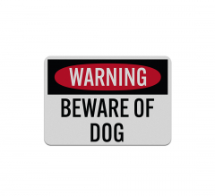 Dog Warning Beware Of Dog Aluminum Sign (Reflective)