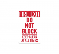 Emergency Exit, Do Not Block Decal (Non Reflective)
