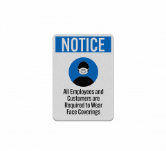Wear Face Coverings Aluminum Sign (Reflective)