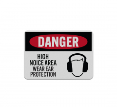 PPE Noise Area Ear Protection Aluminum Sign (Reflective)