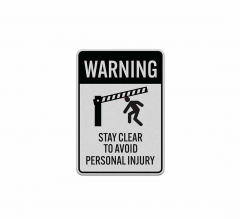Stay Clear To Avoid Injury Aluminum Sign (Reflective)