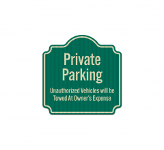 Private Parking Towed Away Aluminum Sign (EGR Reflective)