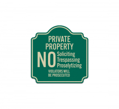 No Soliciting Trespassing Aluminum Sign (Reflective)