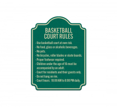 Custom Basketball Rules Aluminum Sign (Reflective)
