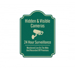 Hidden & Visible Cameras Aluminum Sign (Reflective)