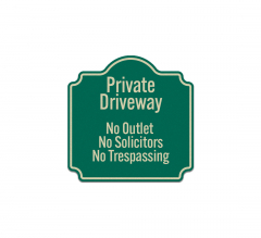 Private Driveway No Outlet Aluminum Sign (Reflective)