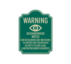Warning Neighbourhood Watch Aluminum Sign (Reflective)