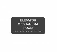 Elevator Mechanical Room Braille Sign