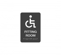 ADA Fitting Room with Handicapped Symbol Braille Sign