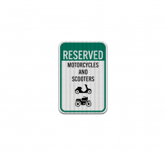 Reserved Motorcycles & Scooters Aluminum Sign (EGR Reflective)