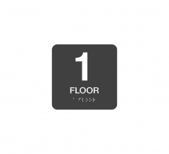 Floor Number 1 Braille Sign