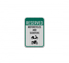 Reserved Motorcycles & Scooters Aluminum Sign (HIP Reflective)