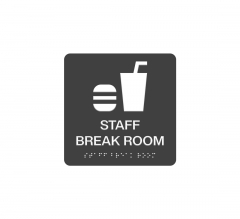 Staff Break Room Braille Sign