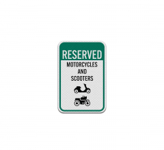 Reserved Motorcycles & Scooters Aluminum Sign (Diamond Reflective)