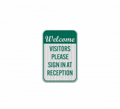 Welcome, Visitor Please Sign Aluminum Sign (EGR Reflective)